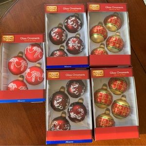 SOLD - Holiday Christmas Ornaments Set of Five - 4pks